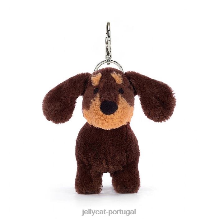 otto salsicha cachorro bolsa charme marrom Jellycat 00FBB70 acessório