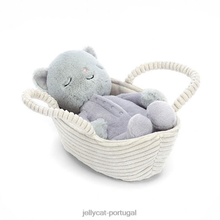 rock-a-bye gatinho cinza Jellycat 00FBB407 brinquedo