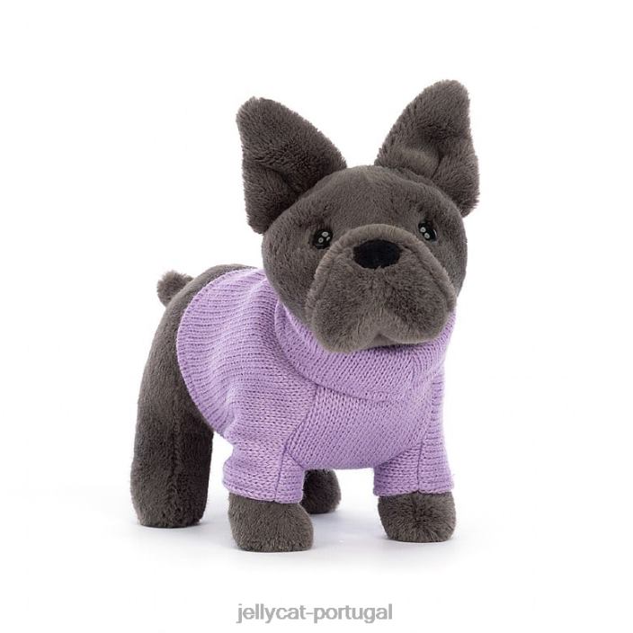 suéter bulldog francês tinta roxa Jellycat 00FBB540 brinquedo