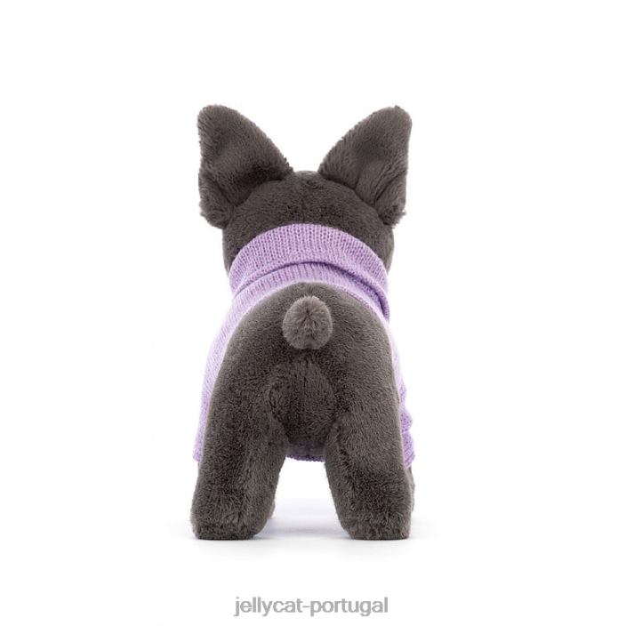 suéter bulldog francês tinta roxa Jellycat 00FBB540 brinquedo