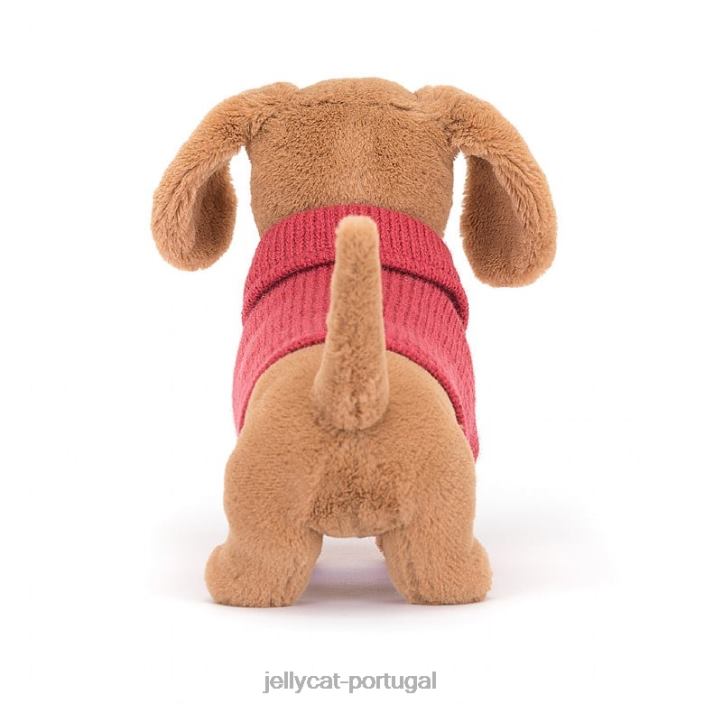 suéter salsicha cachorro rosa mel Jellycat 00FBB202 brinquedo