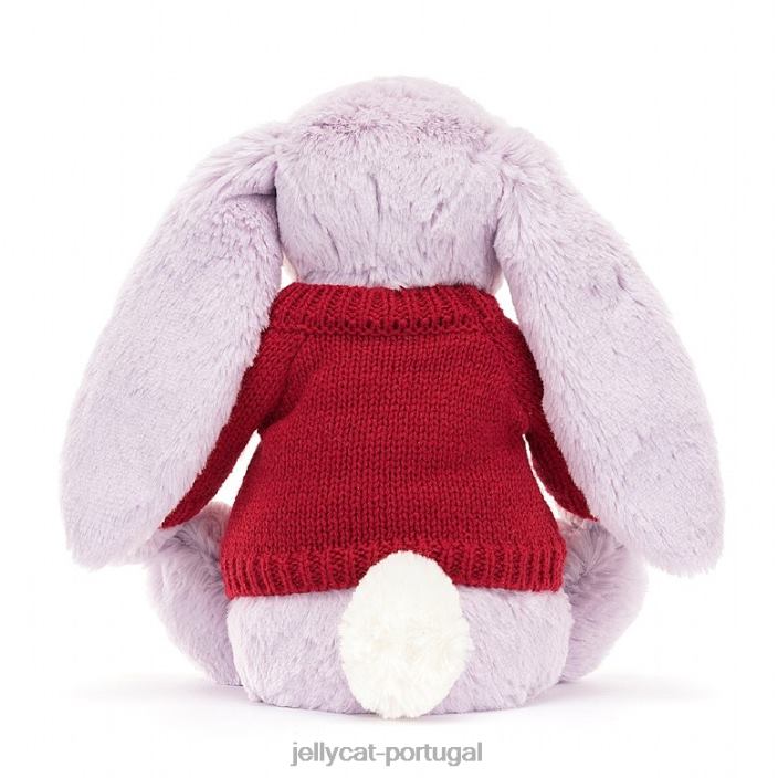 coelhinho flor jasmim com suéter vermelho roxo personalizado Jellycat 00FBB399 brinquedo