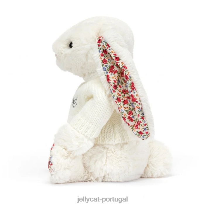 coelhinho florido com suéter creme personalizado Jellycat 00FBB594 brinquedo
