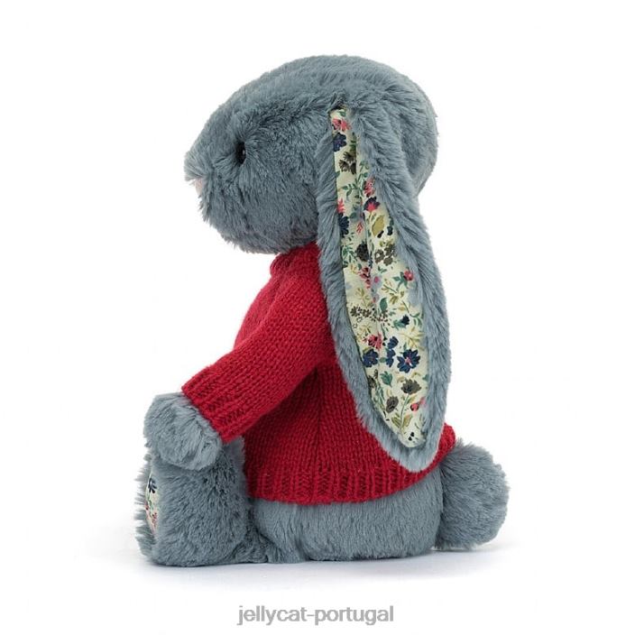 coelhinho florido com suéter vermelho azul personalizado Jellycat 00FBB474 brinquedo