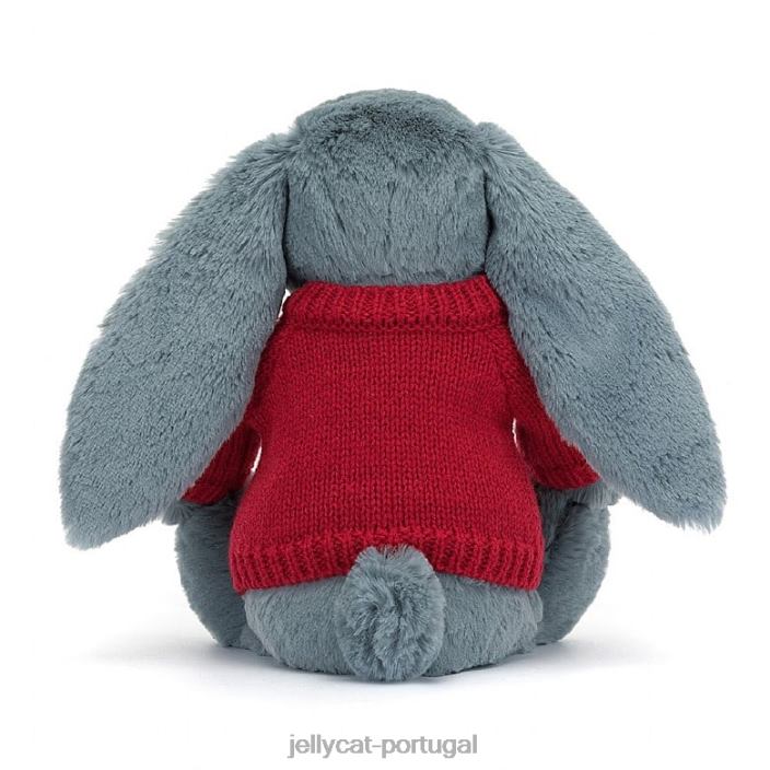 coelhinho florido com suéter vermelho azul personalizado Jellycat 00FBB474 brinquedo