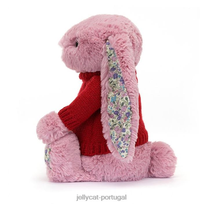 coelhinho tulipa em flor com suéter vermelho rosa personalizado Jellycat 00FBB430 brinquedo