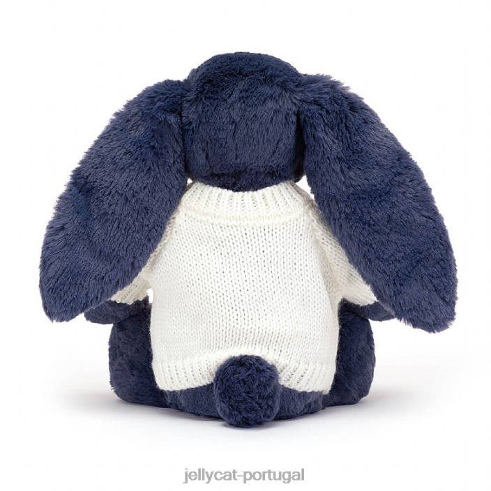 coelhinho tímido com macacão creme personalizado azul marinho Jellycat 00FBB389 brinquedo