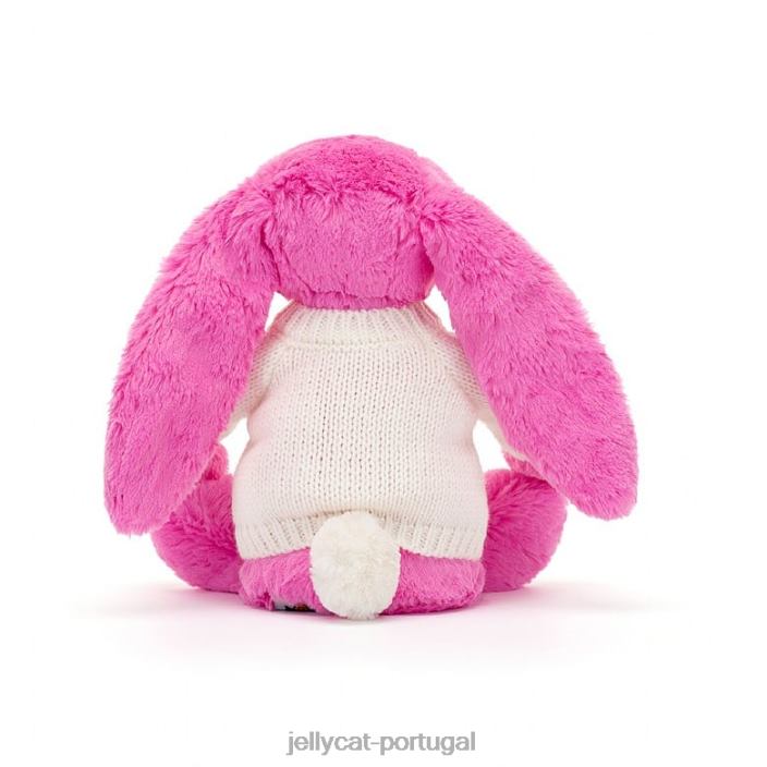 coelhinho tímido com macacão creme personalizado rosa choque Jellycat 00FBB216 brinquedo