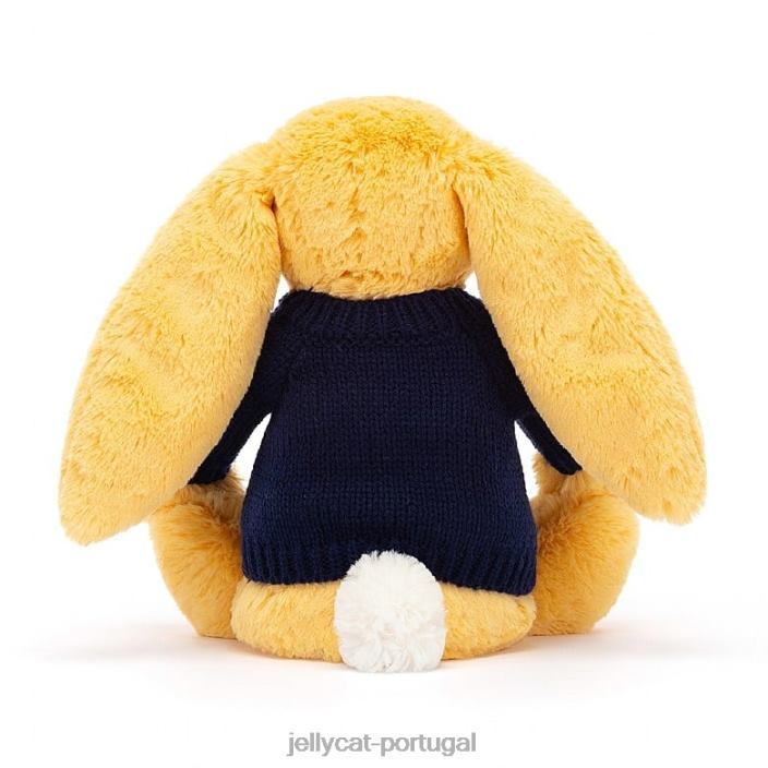 coelhinho tímido com suéter azul marinho personalizado Jellycat 00FBB390 brinquedo