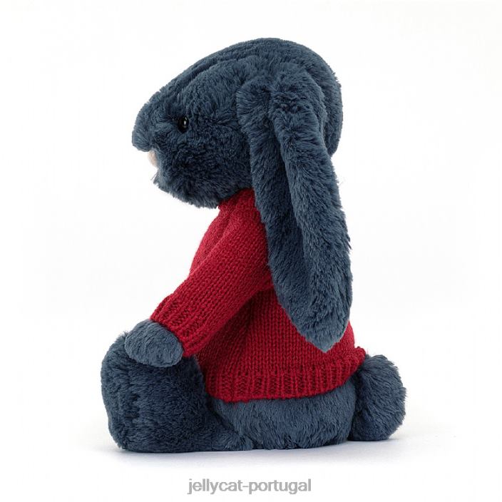 coelhinho tímido com suéter vermelho marinho personalizado Jellycat 00FBB374 brinquedo