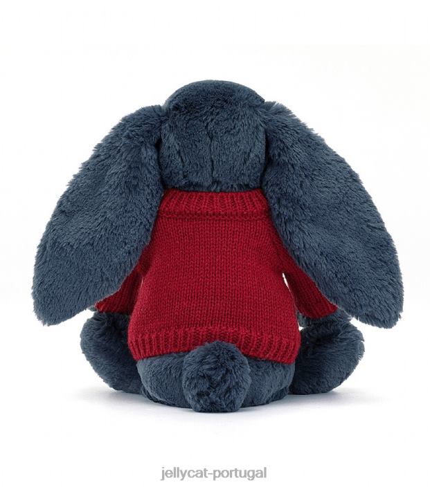 coelhinho tímido com suéter vermelho marinho personalizado Jellycat 00FBB374 brinquedo