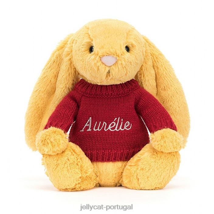 coelhinho tímido com suéter vermelho sol personalizado Jellycat 00FBB332 brinquedo