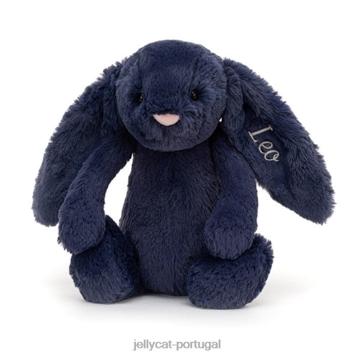 coelhinho tímido personalizado azul marinho médio Jellycat 00FBB242 brinquedo