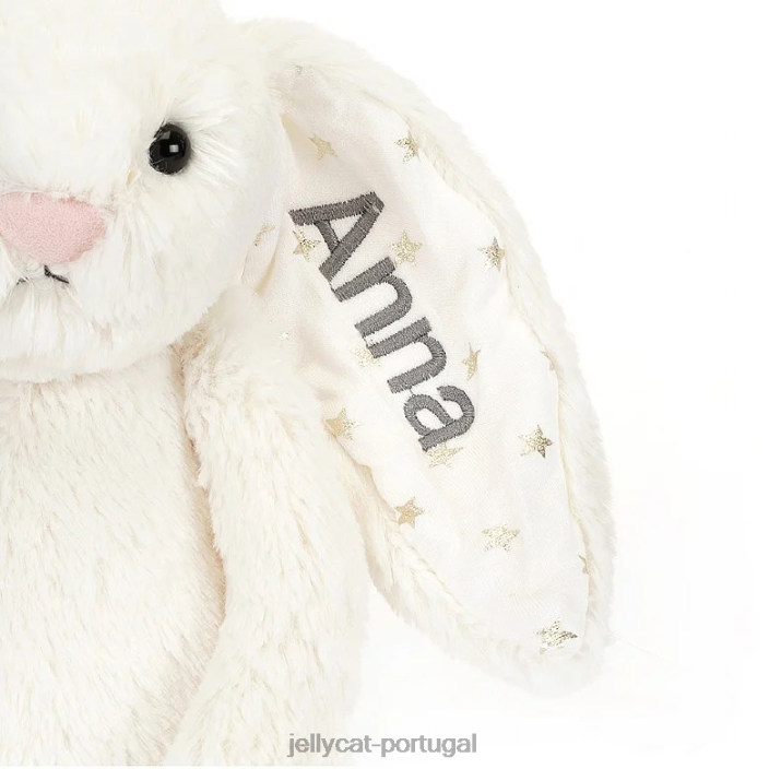 creme médio de coelhinho tímido e cintilante personalizado Jellycat 00FBB203 brinquedo