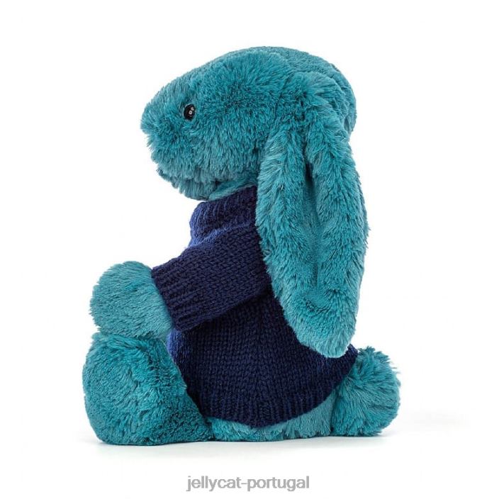 tímido coelhinho azul mineral com suéter azul marinho personalizado azul colbalt Jellycat 00FBB316 brinquedo