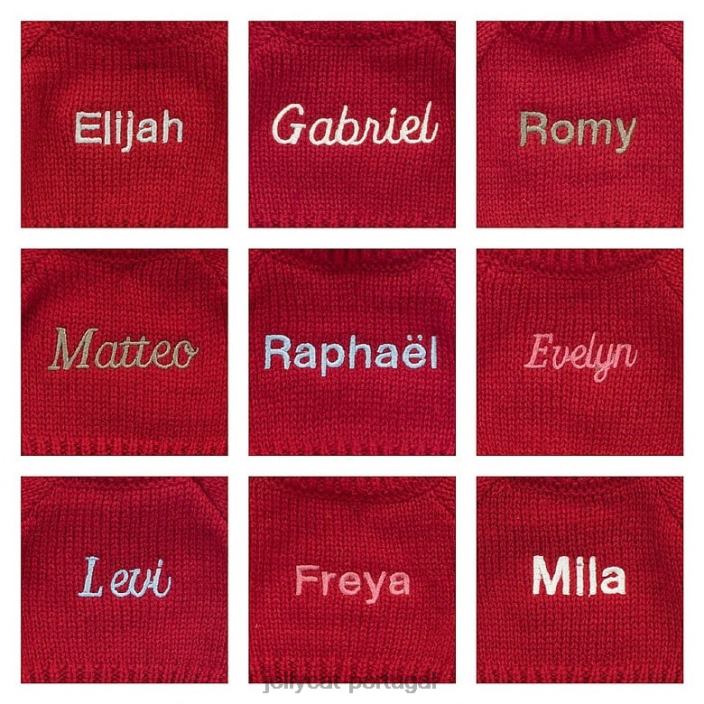 tímido coelhinho de coelho com suéter vermelho personalizado cinza Jellycat 00FBB414 brinquedo