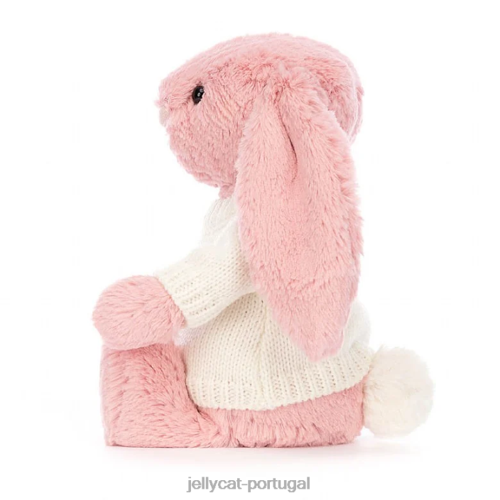 tímido coelhinho de pétalas com macacão creme personalizado e sorvete rosa Jellycat 00FBB243 brinquedo