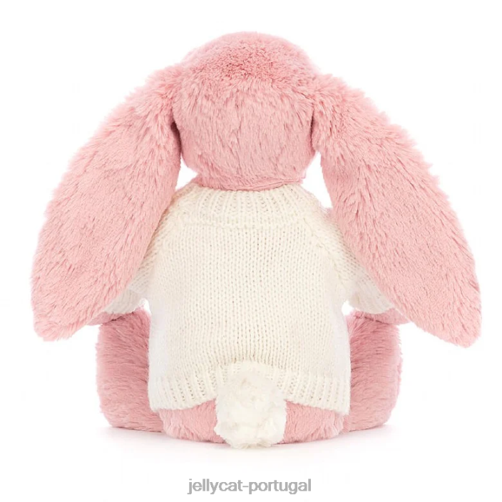 tímido coelhinho de pétalas com macacão creme personalizado e sorvete rosa Jellycat 00FBB243 brinquedo