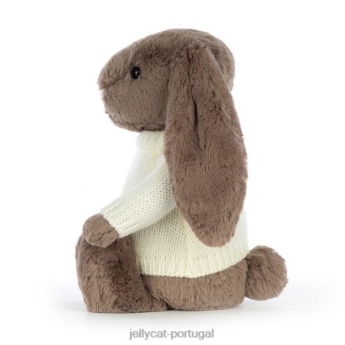 tímido coelhinho trufado com suéter creme personalizado marrom Jellycat 00FBB281 brinquedo