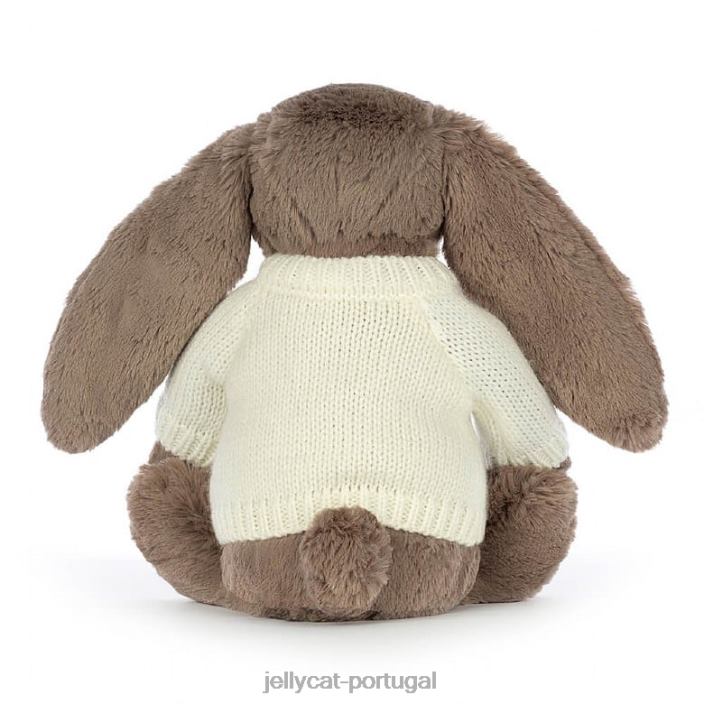 tímido coelhinho trufado com suéter creme personalizado marrom Jellycat 00FBB281 brinquedo