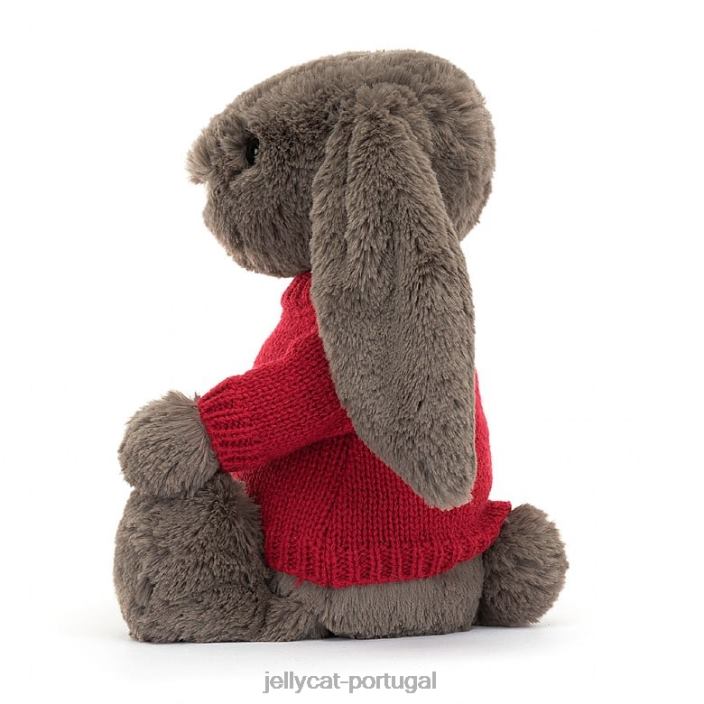 tímido coelhinho trufado com suéter vermelho personalizado marrom Jellycat 00FBB270 brinquedo