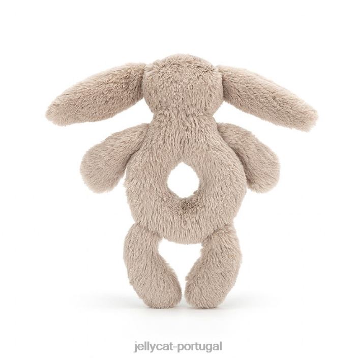 tímido coelho anel chocalho bege Jellycat 00FBB195 brinquedo