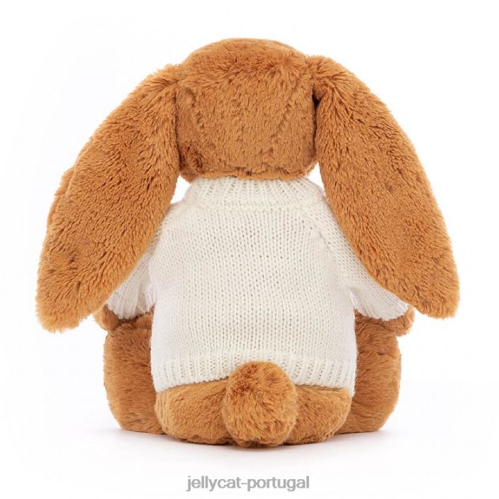 tímido e coelho com suéter creme dourado personalizado Jellycat 00FBB355 brinquedo