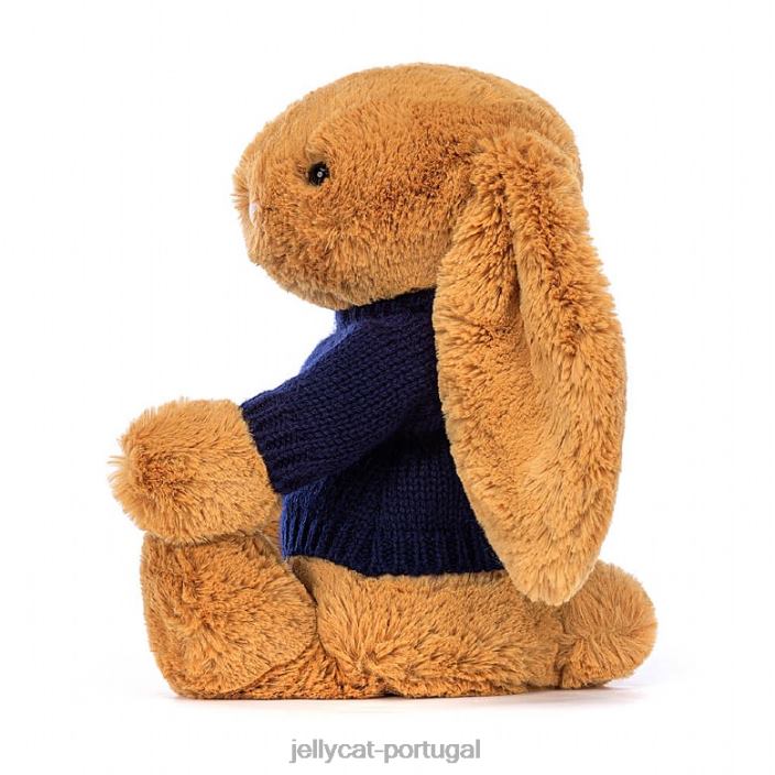 tímido e coelho com suéter marinho dourado personalizado Jellycat 00FBB471 brinquedo