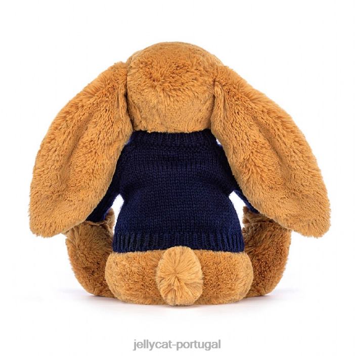 tímido e coelho com suéter marinho dourado personalizado Jellycat 00FBB471 brinquedo