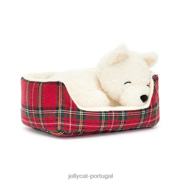 cochilando nipper westie preto e branco Jellycat 00FBB289 brinquedo