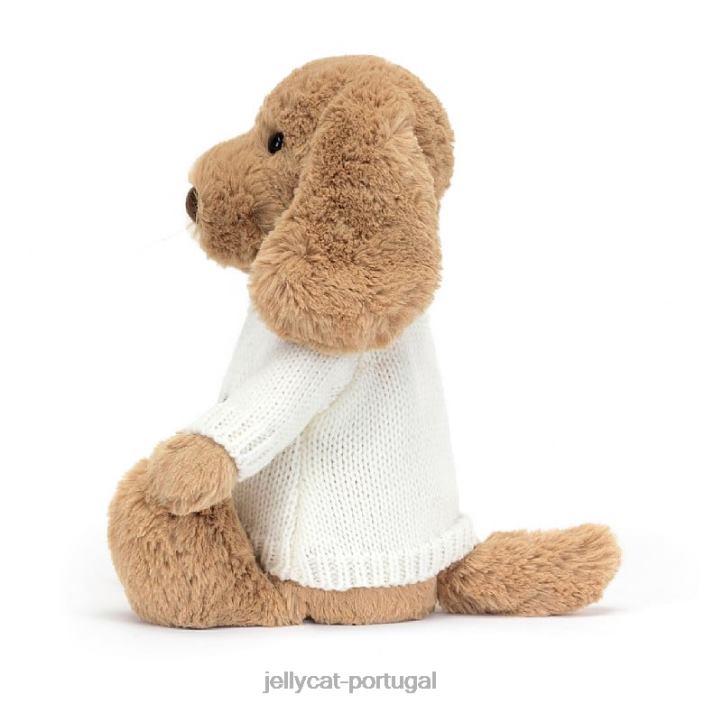 cachorrinho caramelo tímido com suéter creme bege personalizado Jellycat 00FBB135 brinquedo