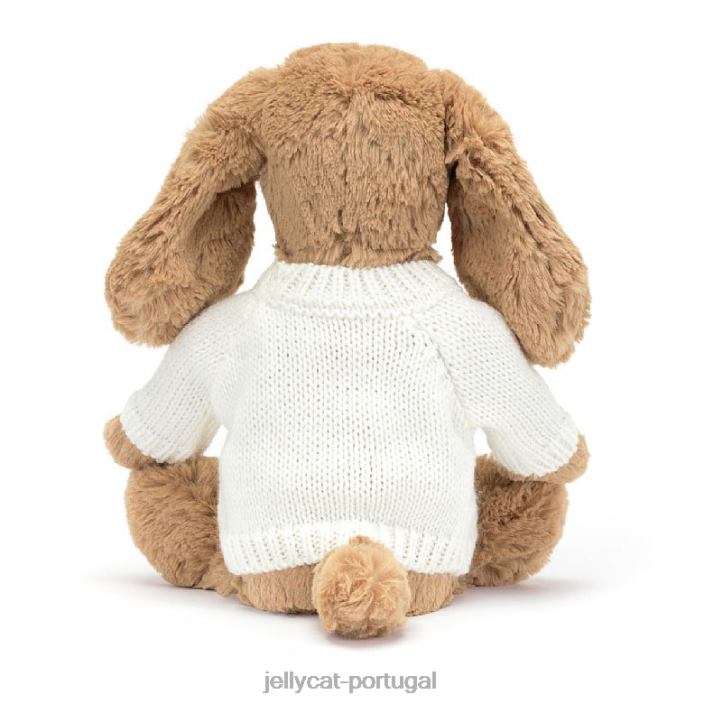 cachorrinho caramelo tímido com suéter creme bege personalizado Jellycat 00FBB135 brinquedo