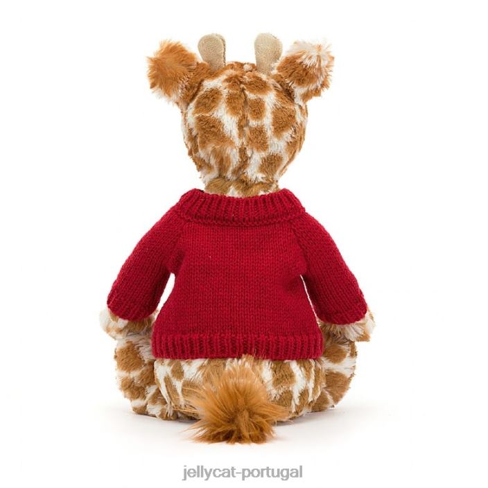 girafa tímida com suéter vermelho laranja personalizado Jellycat 00FBB224 brinquedo
