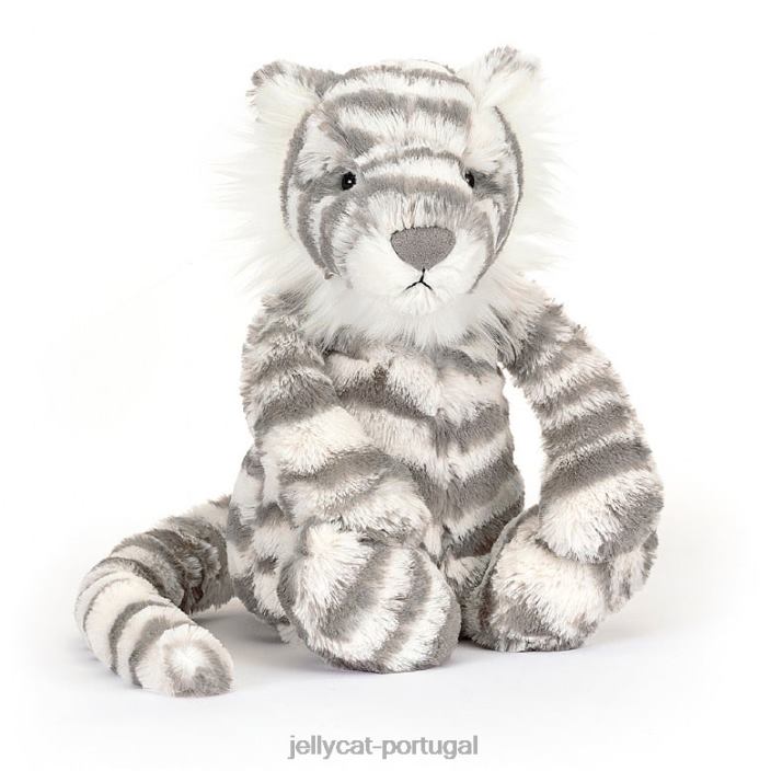 tímido tigre da neve cinza e branco Jellycat 00FBB609 brinquedo