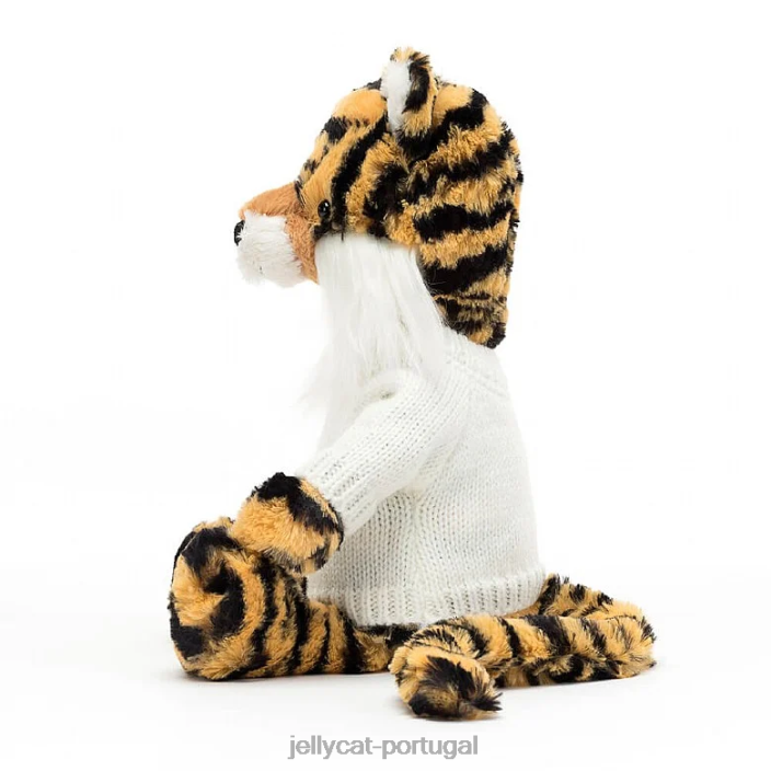 tigre tímido com suéter creme personalizado multicolorido Jellycat 00FBB327 brinquedo