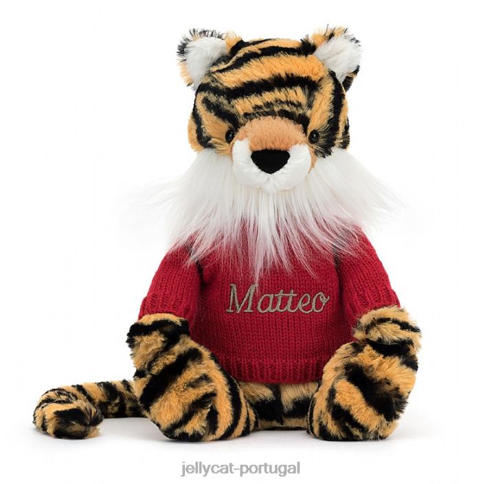 tigre tímido com suéter vermelho personalizado multicolorido Jellycat 00FBB313 brinquedo
