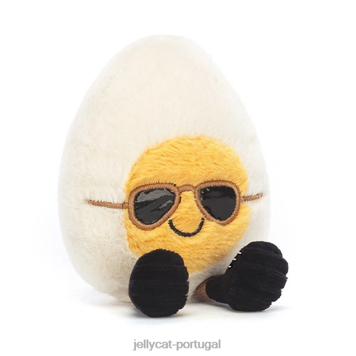 divertido ovo cozido chique branco e amarelo Jellycat 00FBB55 brinquedo