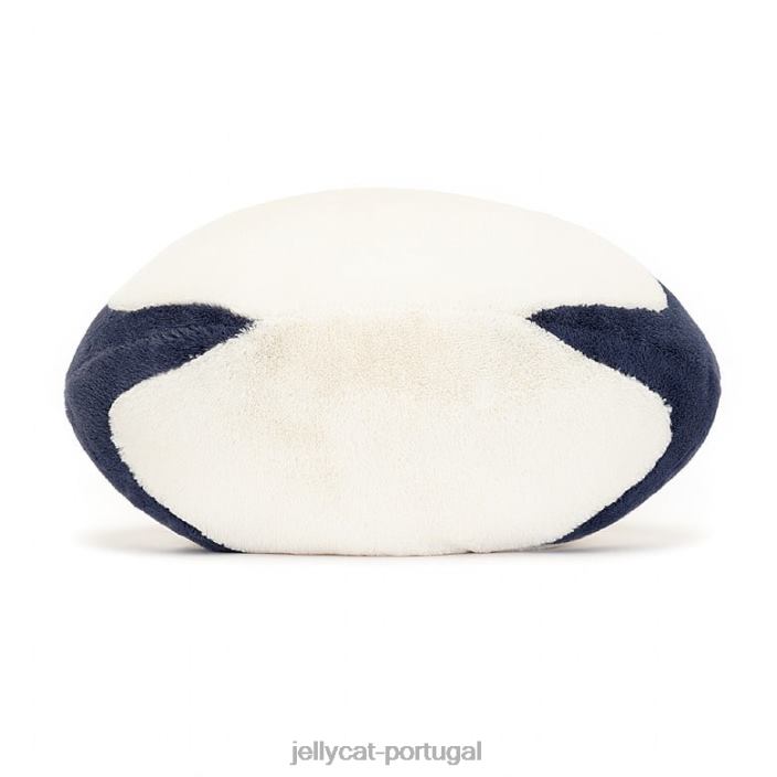 divertida bola de rugby esportiva azul e creme Jellycat 00FBB148 brinquedo