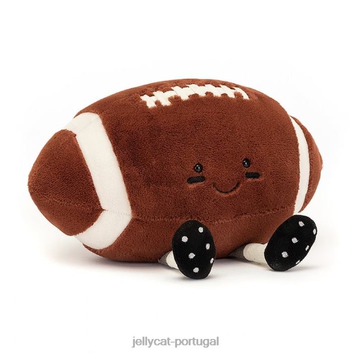 divertido esportes futebol americano marrom e branco Jellycat 00FBB108 brinquedo