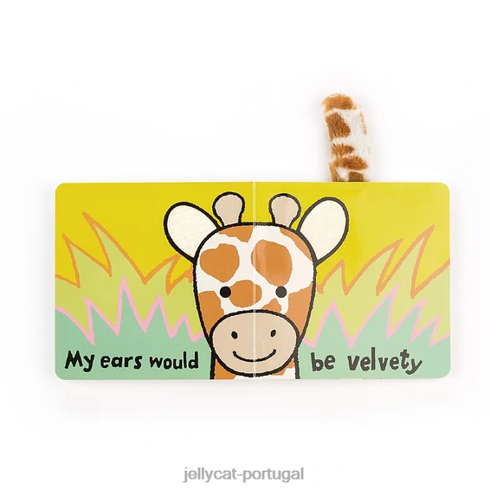 se eu fosse um livro de girafa e uma girafa tímida laranja Jellycat 00FBB733 livro