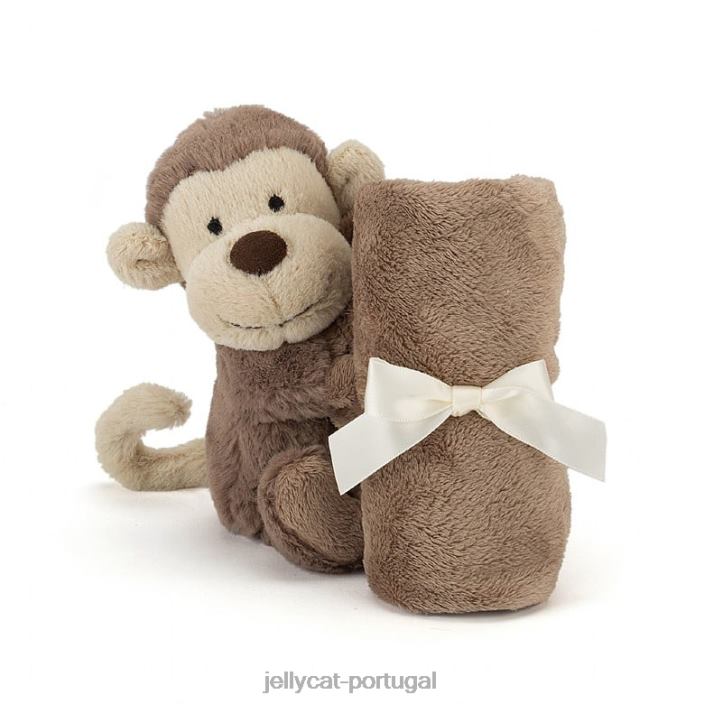 macaco tímido chupeta marrom Jellycat 00FBB653 brinquedo