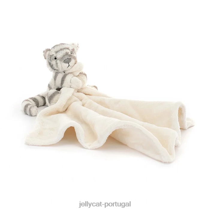 tímido tigre de neve chupeta cinza e branco Jellycat 00FBB264 brinquedo